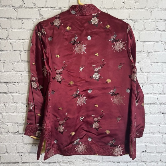 VTG Reversible Asian‎ Silk Jacket Pink/Yellow Frog Buttons BPC Hang Zhou Size M - Picture 8 of 15